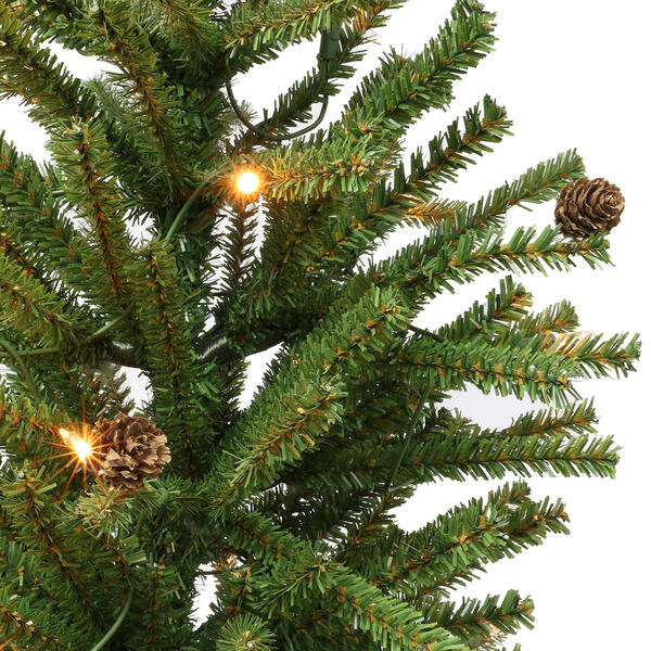 Puleo International Pre-Lit 6ft. Fir Pine Cones Christmas Tree
