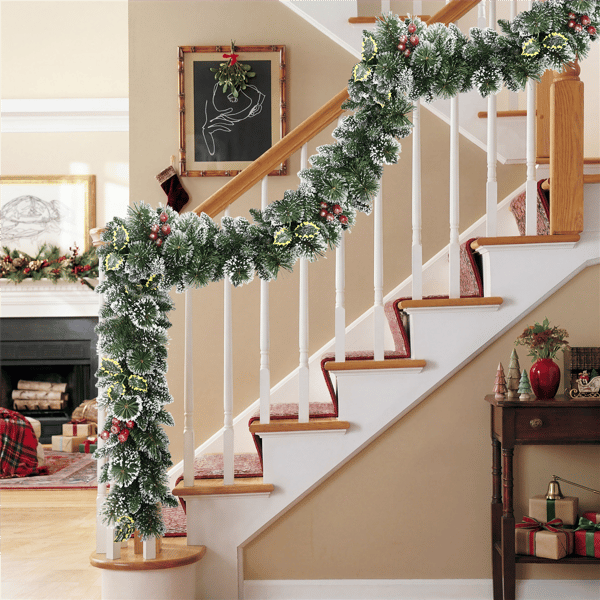 Puleo International 20ft. Adorned Snowy Silverton Pine Garland
