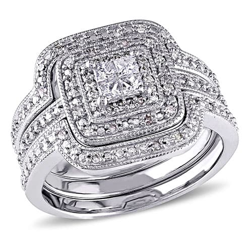 Loveblooms(tm) 3/8ctw. Diamonds Bridal 3 Ring Set - image 