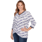 Plus Size Ruby Rd. Jetsetter Floral Chevron Knot Front Blouse - image 3
