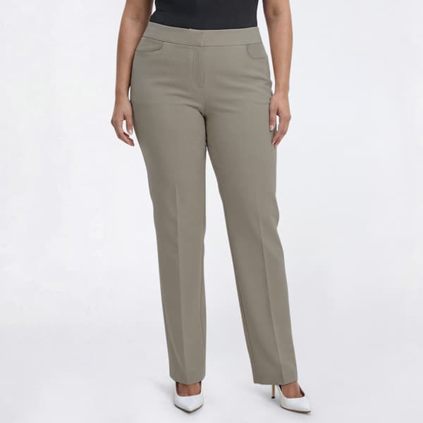 Plus Size Kasper Fly Front Pocket Trouser Dress Pants - image 
