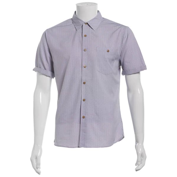 Mens Campia Short Sleeve Poly Spandex Button Down Shirt - Navy