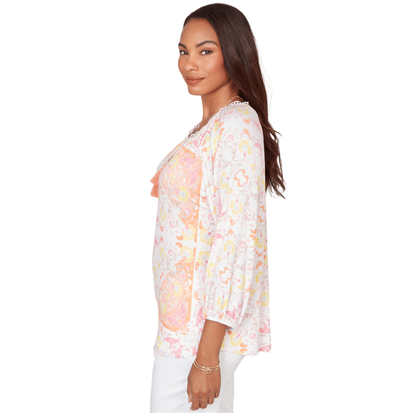 Petite Ruby Rd. Renaissance Romance Keyhole Neck Blouse