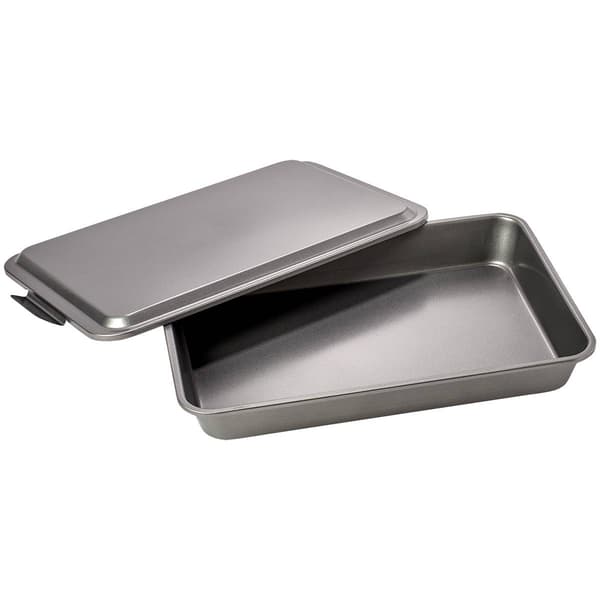 Nonstick Covered Cake Pan w/ Metal Lid - image 