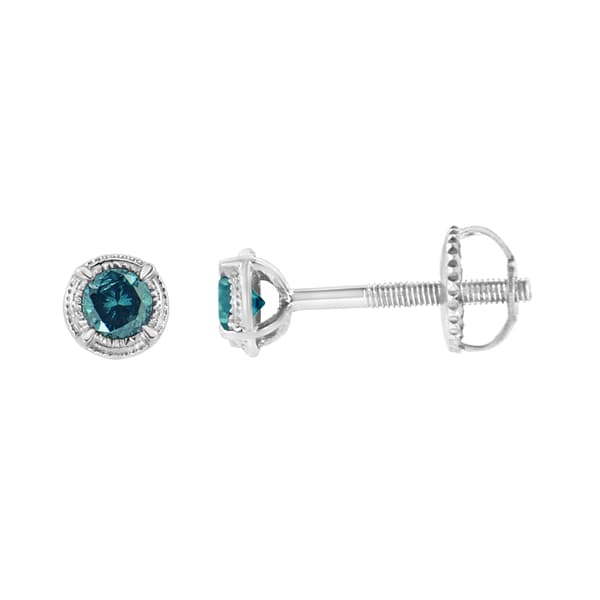 Radiant Rainbow&#40;tm&#41; 1/4ctw. Blue Diamond Stud Earrings - image 