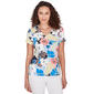 Petite Hearts of Palm Printed Essentials Floral Spring Garden Top - image 1