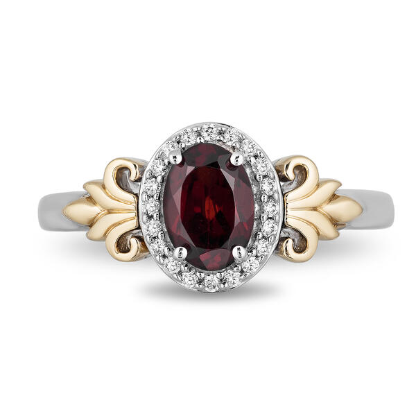 Enchanted by Disney 1/10ct Diamond Garnet Plated Silver Anna Ring - image 