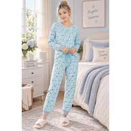 Juniors Pillow Talk Long Sleeve Owls & Joggers Pajama Set