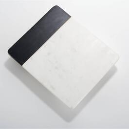 12x10 Black Wood & White Marble Serving Board