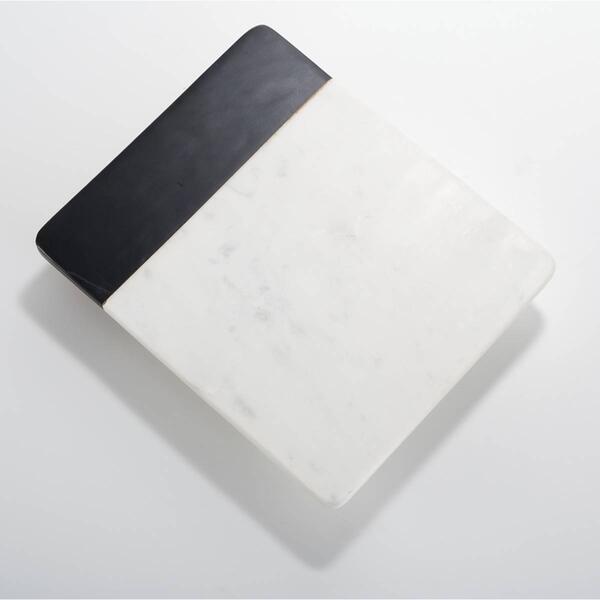 12x10 Black Wood & White Marble Serving Board - image 