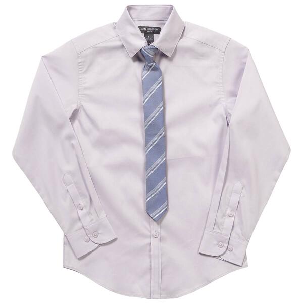 Boys &#40;8-20&#41; Van Heusen Solid Shirt & Tie Set - Lavender - image 