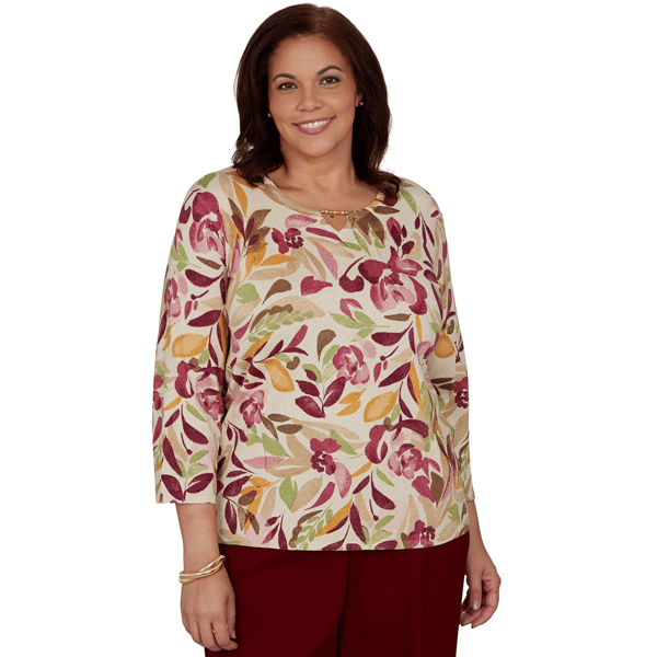 Plus Size Alfred Dunner Union Square Floral Painterly Blouse