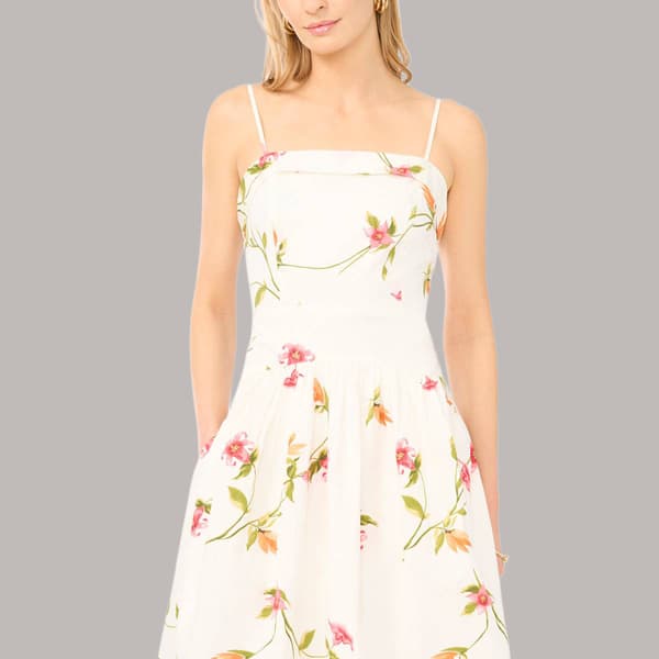 Womens Cece Sleeveless Drop Waist Floral Fit & Flare Dress