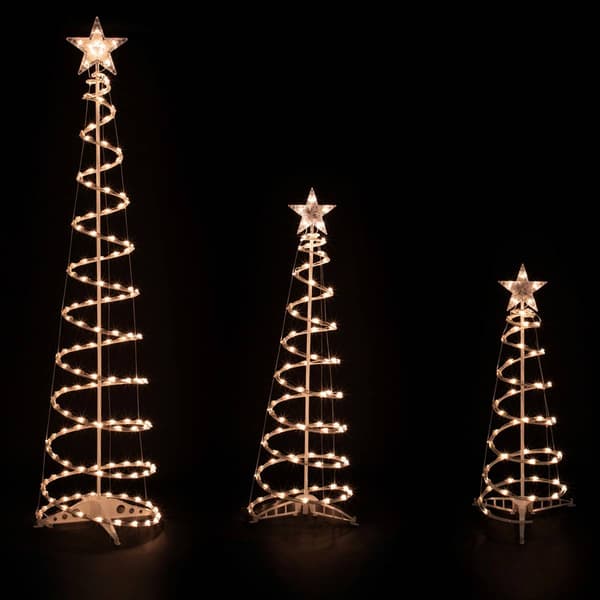 Northlight Seasonal Spiral Outdoor Christmas Trees - Set of 3