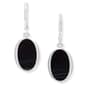 Nine West Oval Opulence Silver-Tone & Black Drop Earrings - image 1