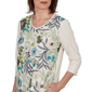 Petite Alfred Dunner Indigo Girls Floral Sequin Blouse - image 5