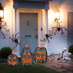 National Tree 35in. Pre-Lit Black Jack-O-Lantern Garden Stakes