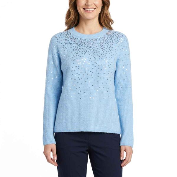 Womens Hanna & Gracie Long Sleeve Falling Sequins Sweater - image 