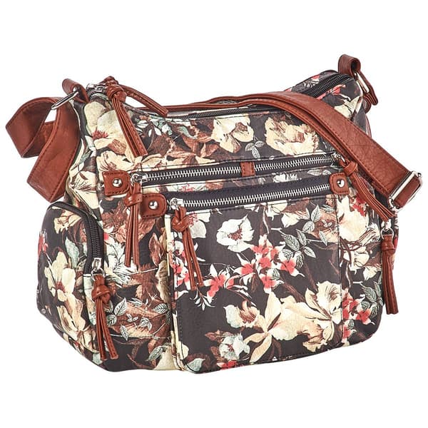 Bueno Floral Multi-Zip Hobo