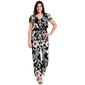 Womens Absolutely Famous Short Sleeve Belted Floral Jumpsuit - image 1