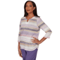 Womens Alfred Dunner Grand Bazaar 3/4 Sleeve Mix Stripe Blouse - image 3