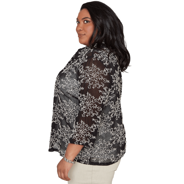 Plus Size Alfred Dunner Detail Driven Two In One Mesh Blouse