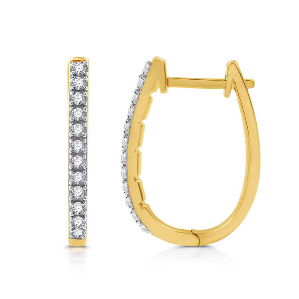 Nova Star&#40;R&#41; 1/4cttw. Lab Grown Diamond Huggie Hoop Earrings - image 