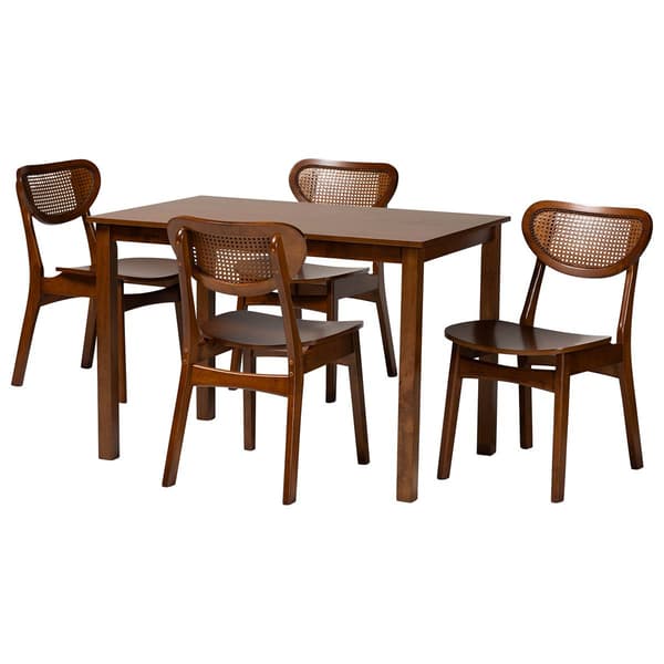 Baxton Studio Jeriah Mid-Century Modern 5pc. Dining Set
