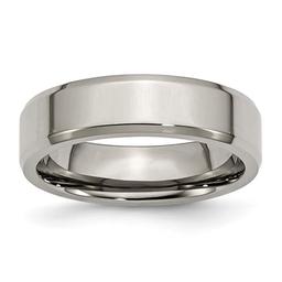 Mens Endless Affection(tm) Titanium 6mm Beveled Edge Band