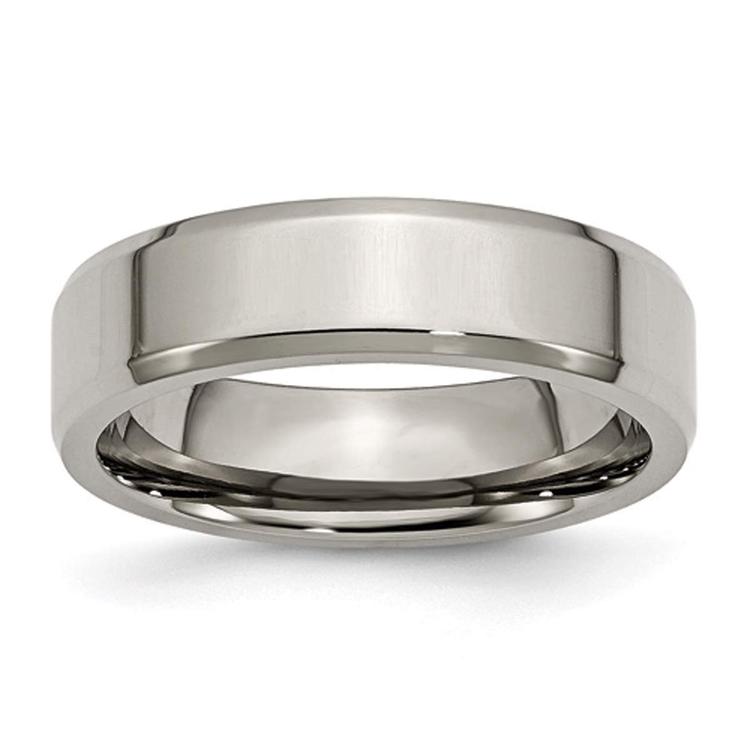 Mens Endless Affection(tm) Titanium 6mm Beveled Edge Band