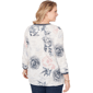 Plus Size Ruby Rd. Jetsetter Floral Stamp Front Knot Blouse - image 2