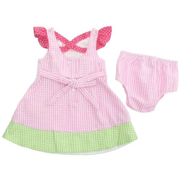Baby Girl &#40;12-24M&#41; Rare Editions Gingham Seersucker Dress