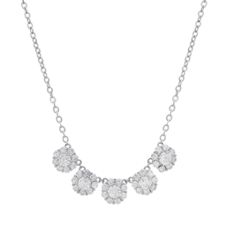 Saffron 3ctw. Moissanite Diamond Floral Cluster Necklace