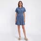 Womens beachlunchlounge Short Sleeve Pleated Denim Shirtdress - image 1