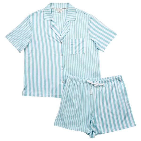 Womens Anne Klein Short Sleeve Stripe Short Pajama Set - image 