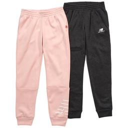 Girls (7-16) New Balance 2pk. Fleece Lined Joggers - Pink