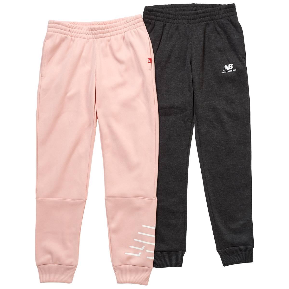 Girls (7-16) New Balance 2pk. Fleece Lined Joggers - Pink