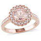 Gemstone Classics&#40;tm&#41; Silver Halo Morganite & Diamond Ring - image 1