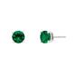 Marsala Sterling Silver 6mm Lab Grown Emerald Stud Earrings - image 1