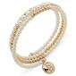 Anne Klein Gold-Tone Pearl & Metal Coil Disc Charm Bracelet - image 1