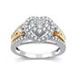 Loveblooms&#40;tm&#41; Two-Tone 1/2cttw. Diamond Heart Halo Bridal Set - image 1