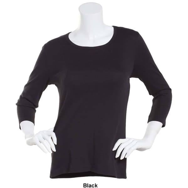 Womens Architect® 3/4 Sleeve Rib Scoop Neck Top