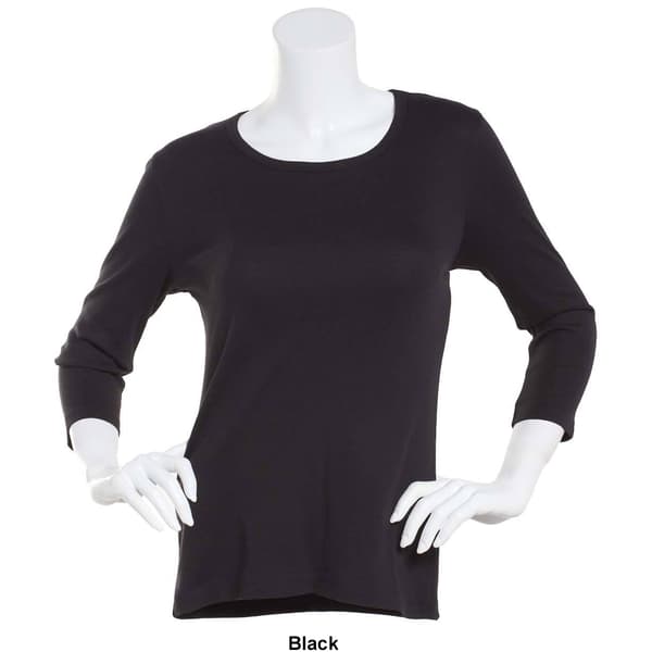 Womens Architect® 3/4 Sleeve Rib Scoop Neck Tee - Boscov's