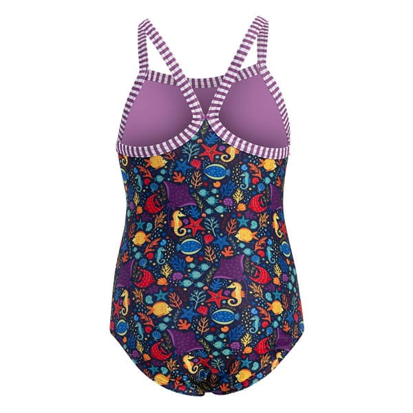 Girls &#40;4-6x&#41; Dolfin&#174; Little Fish Criss-Cross One Piece Swimsuit