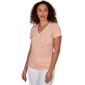 Petite Hearts of Palm Printed Essentials V Neck Abstract Dot Tee - image 3