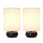 Simple Designs Gemini Mini Touch Table Lamp Set w/Shades-Set of 2 - image 2