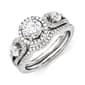Sterling Silver & Rhodium 2pc. Wedding Set - image 1