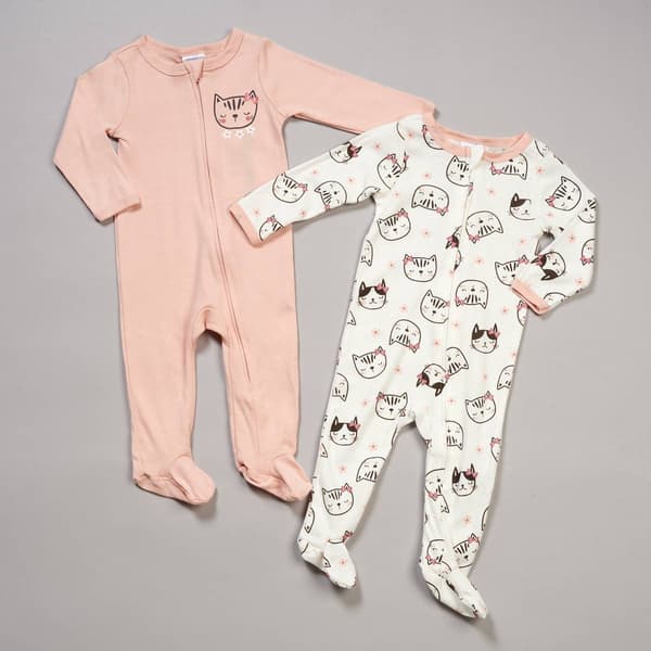 Baby Girl (NB-9M) bon bebe(R) 2pk. Kitten & Daisy Sleep & Play - image 