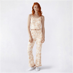 Juniors Derek Heart Ghost/Camo Tank Top & Flare Pants Pajama Set