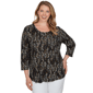 Plus Size Emaline Key Items 3/4 Sleeve Abstract Dot Tee - image 1